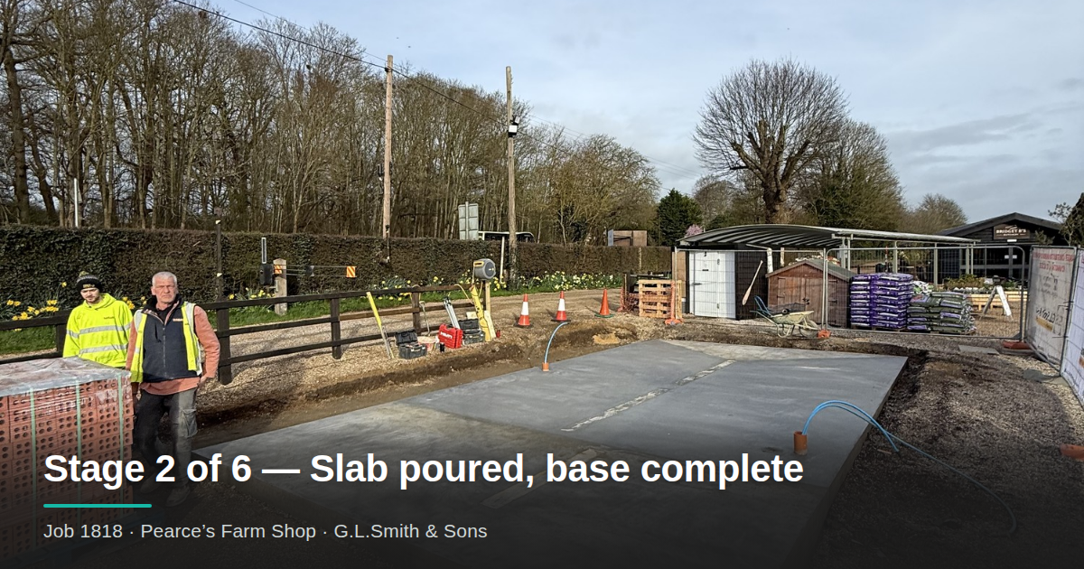 Stage 2 of 6, slab poured, base complete
