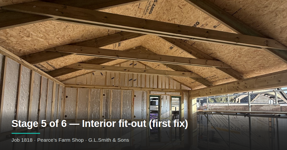 Stage 5 of 6, interior fit-out, first fix